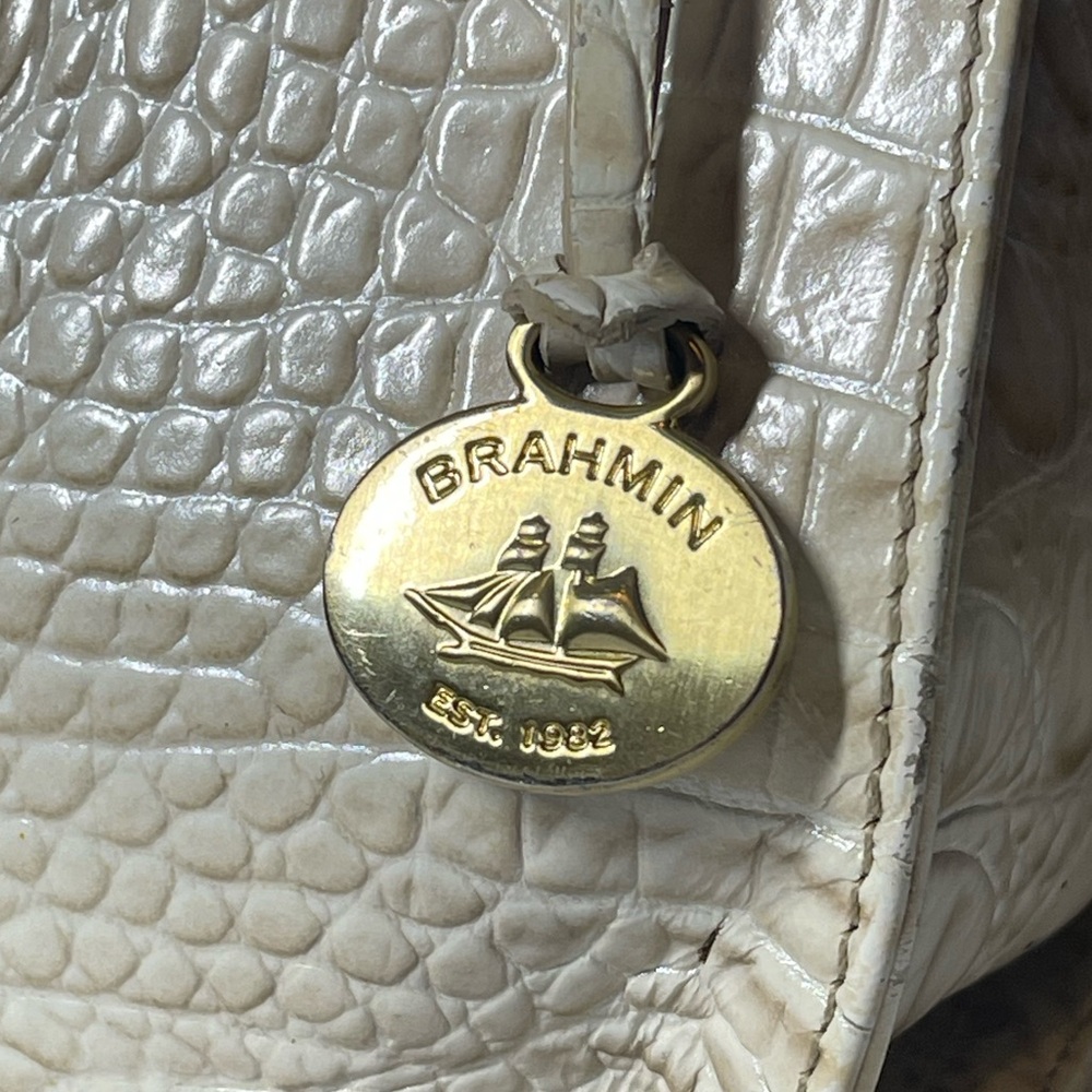 Brahmin Small Structured Handbag Croc Embossed Le… - image 4